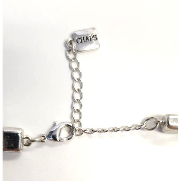 Vintage CHAPS turquoise Blue & Black Cord Adjustable Necklace - Picture 2 of 2